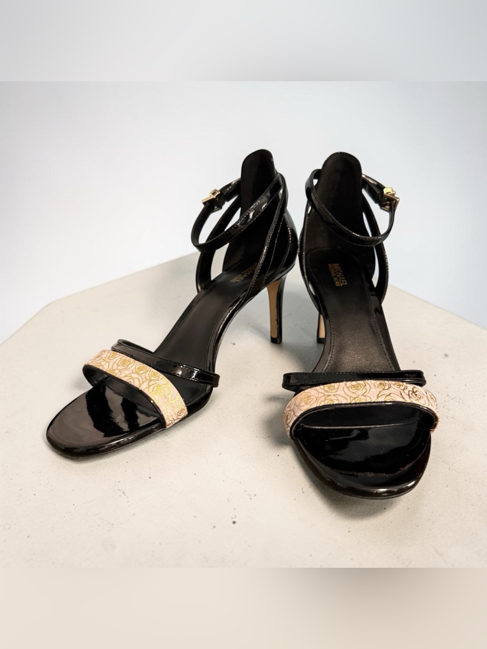 Nwot Michael Kors Patent Leather Strappy high Heel sandal - Picture 3 of 11